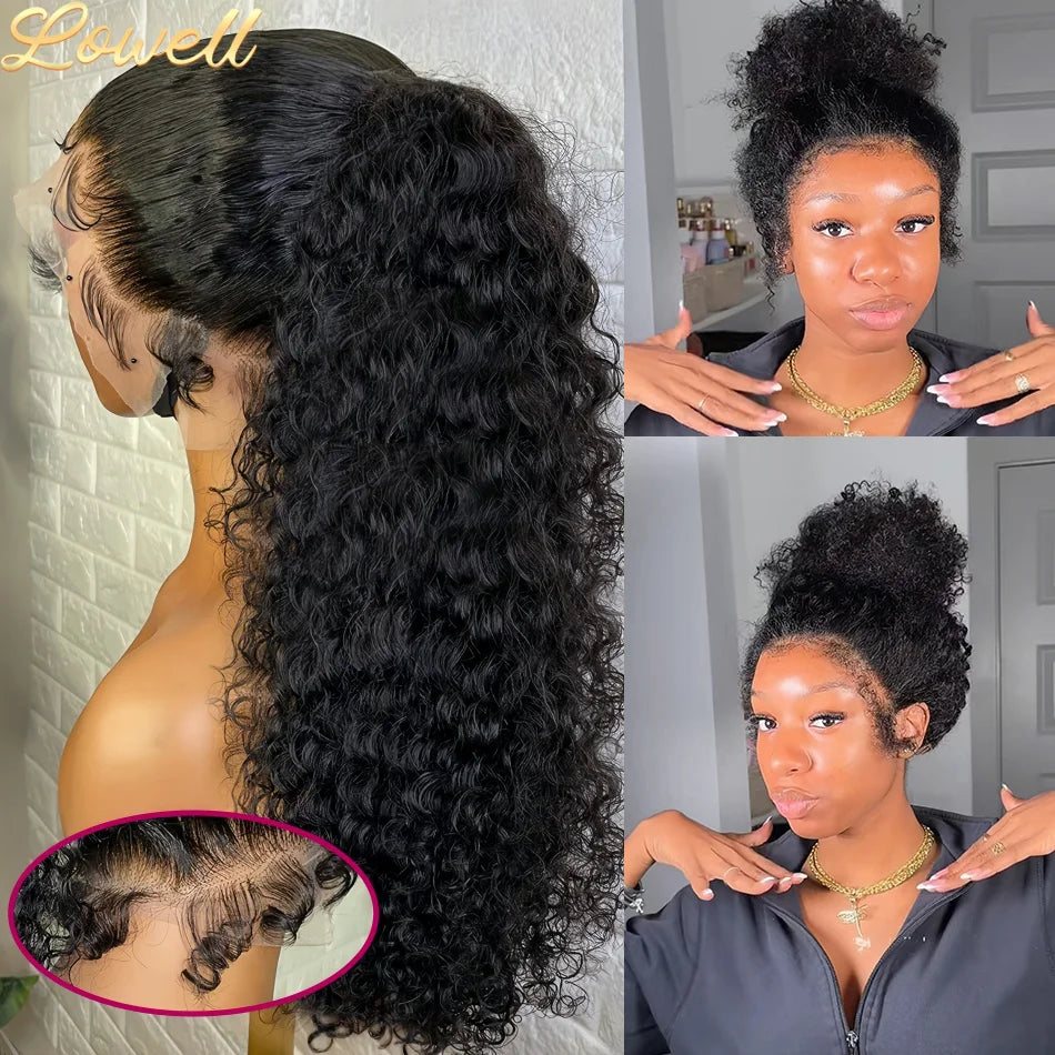 Glueless Wigs Human Hair Ready To Wear Deep Wave 5x5 HD Lace Closure Wig 13x6 Curly Human Hair Wig 360 Water Wave Human Hair Wig