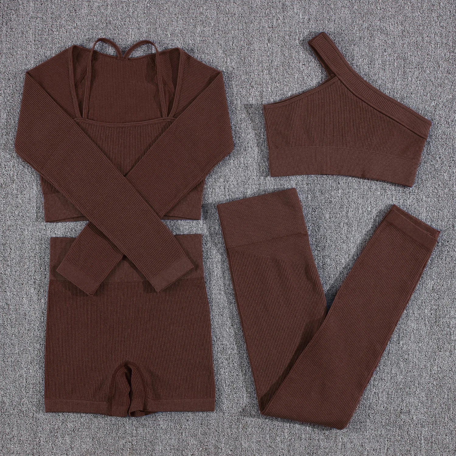 1/2/3/4/5PCS Gym Leggings Women Pants Sets Thread Sexy Sport Autumn  T-Shirt Sets Seamless Outdoors Activewear Suit Tank Top