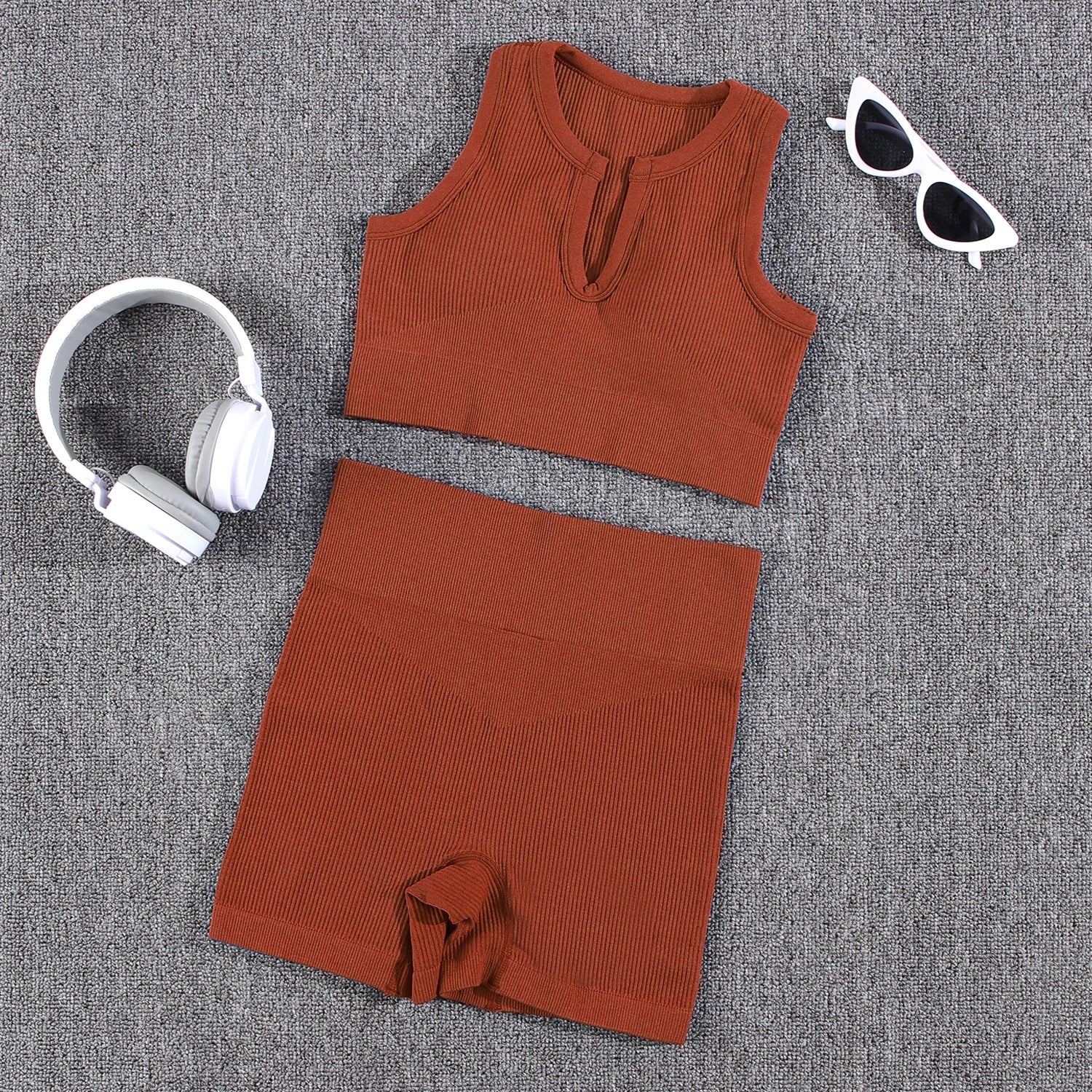 1/2/3/4/5PCS Gym Leggings Women Pants Sets Thread Sexy Sport Autumn  T-Shirt Sets Seamless Outdoors Activewear Suit Tank Top