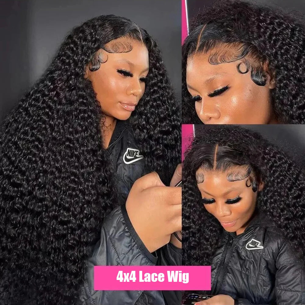 360 Invisible Strap Full Lace Curly Glueless Wigs Human Hair 4x4 5x5 Ready Wear and Go Deep Water Wave Pre Plucked For Women