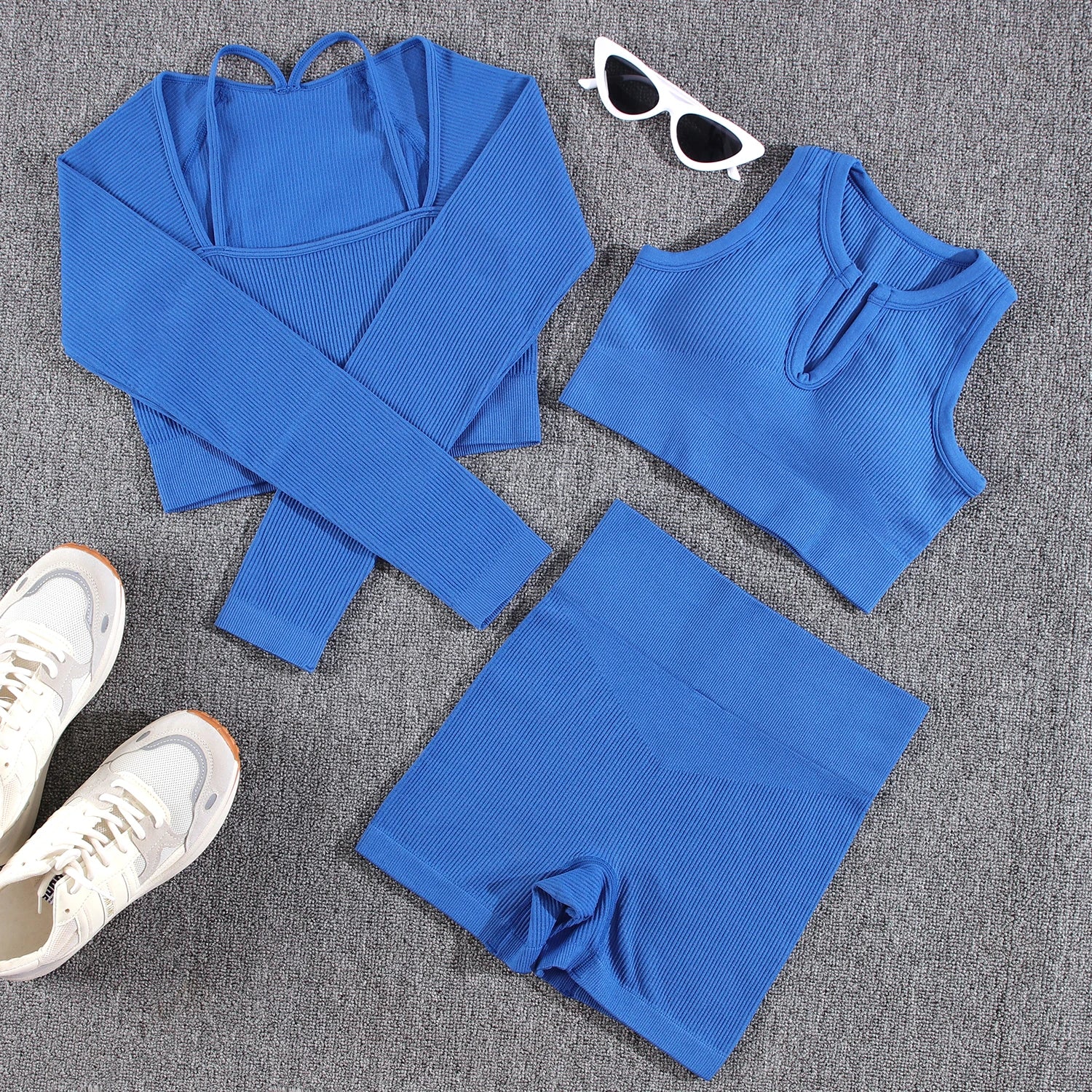 1/2/3/4/5PCS Gym Leggings Women Pants Sets Thread Sexy Sport Autumn  T-Shirt Sets Seamless Outdoors Activewear Suit Tank Top