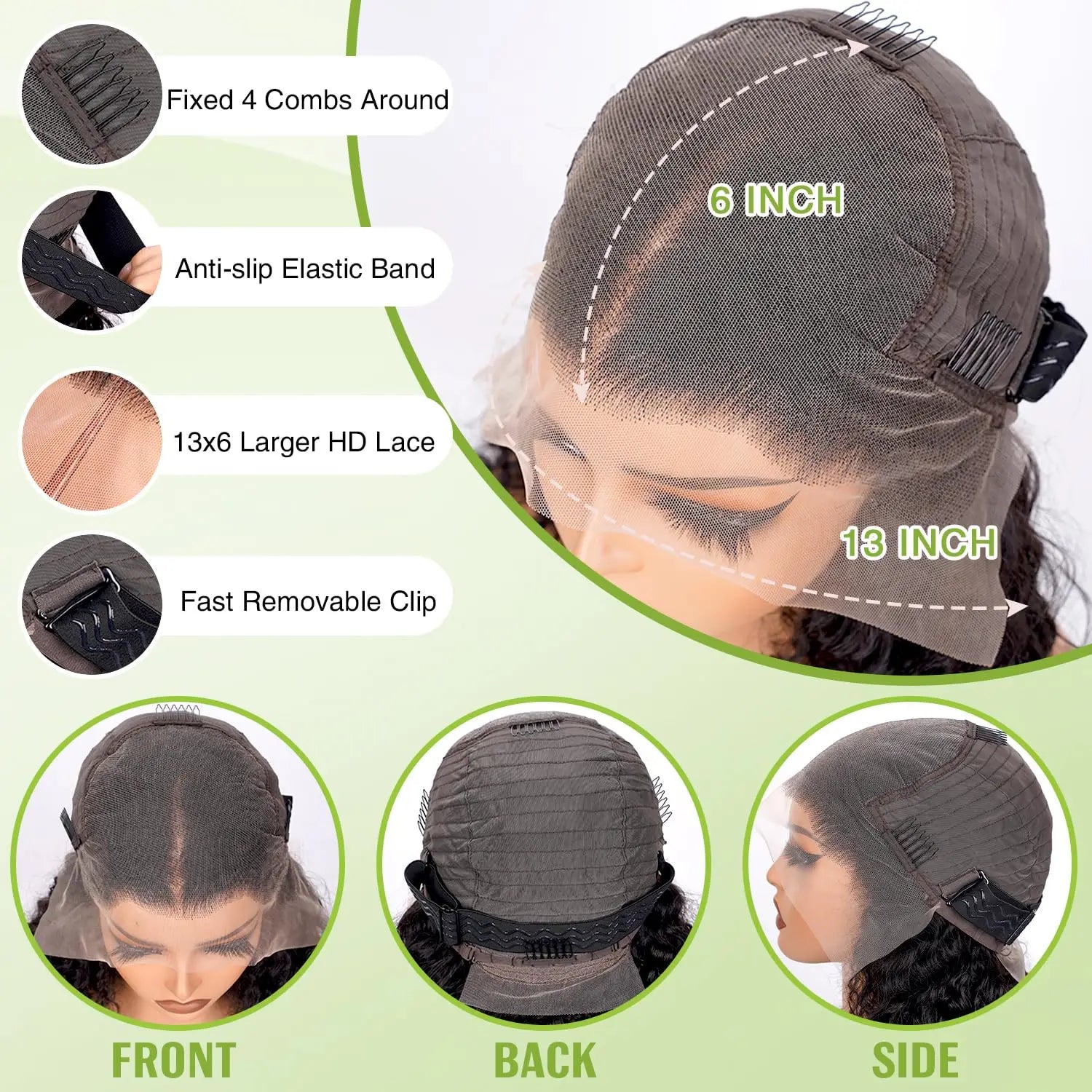 250 Density Burmese Curly Hair Wig 13x6 Lace Frontal Wig 100% Human Hair Deep Wave 13x4 HD Lace Front Human Hair Wigs For Women