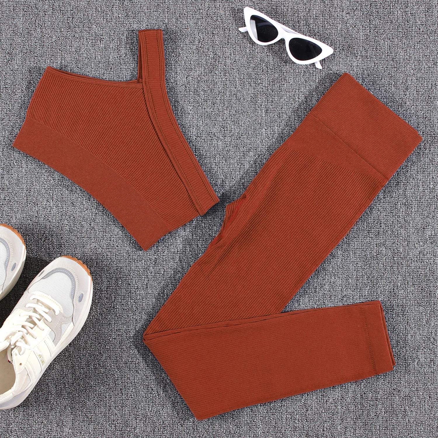 1/2/3/4/5PCS Gym Leggings Women Pants Sets Thread Sexy Sport Autumn  T-Shirt Sets Seamless Outdoors Activewear Suit Tank Top