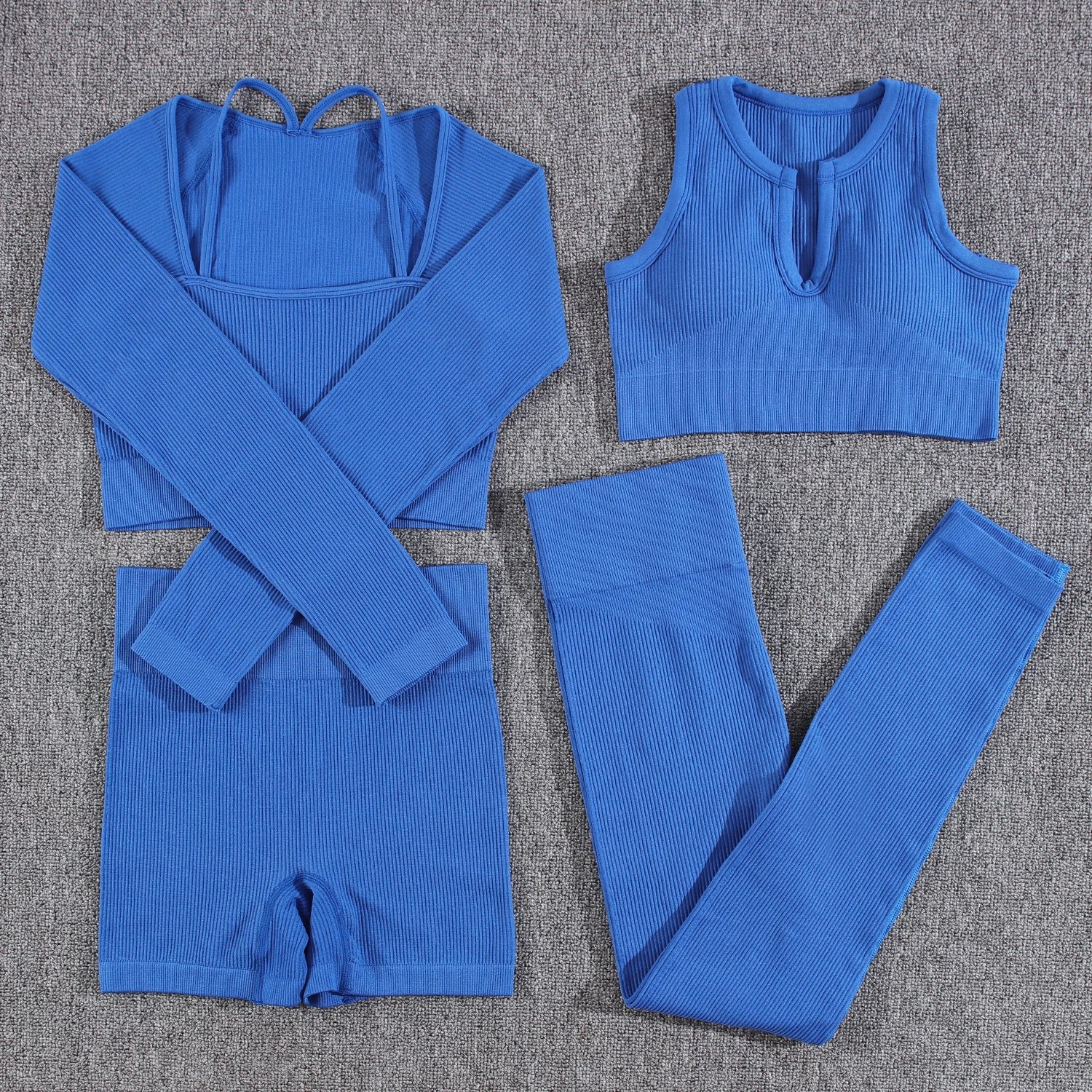 1/2/3/4/5PCS Gym Leggings Women Pants Sets Thread Sexy Sport Autumn  T-Shirt Sets Seamless Outdoors Activewear Suit Tank Top