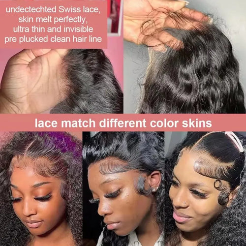 40 Inch Deep Wave Human Hair Wig 13X6 Hd Lace Frontal Wig 250 Density Preplucked Brazilian Hair Water Wave Curly  Lace Front Wig