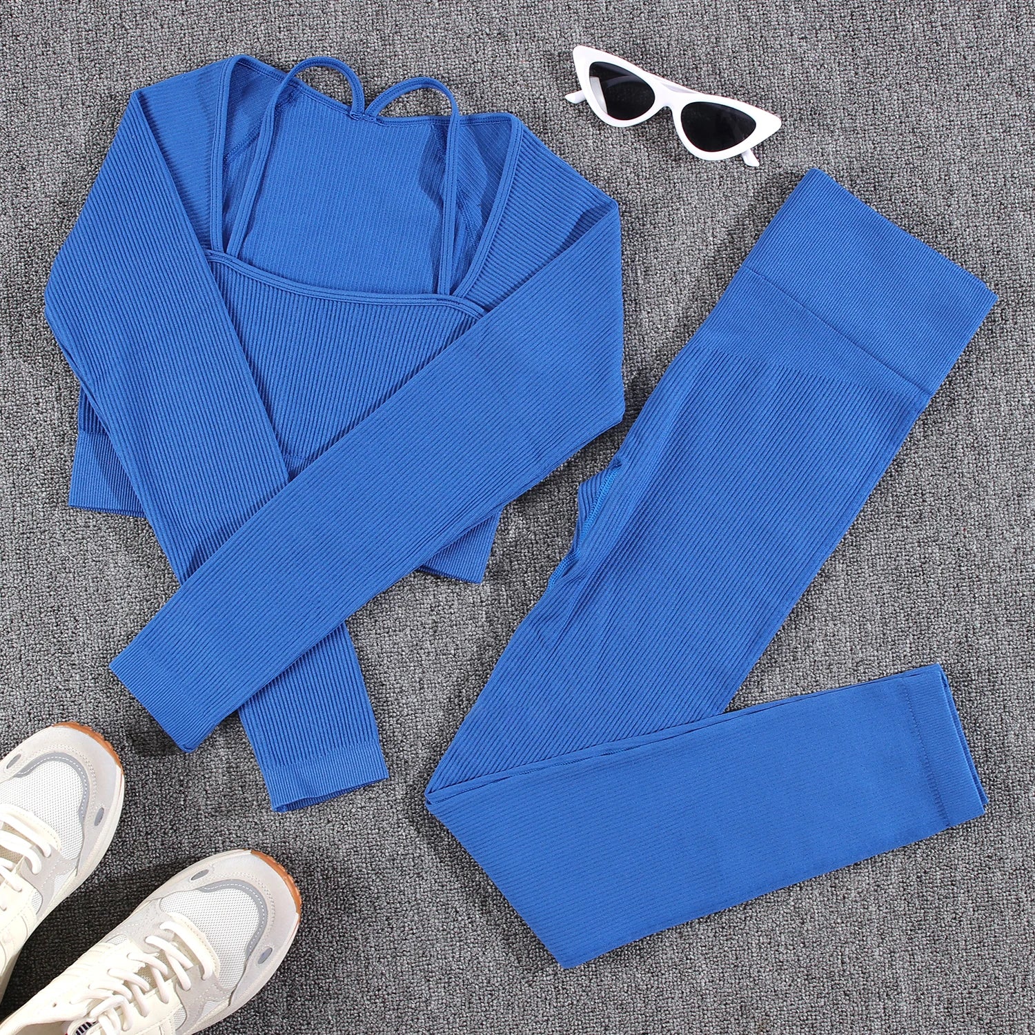 1/2/3/4/5PCS Gym Leggings Women Pants Sets Thread Sexy Sport Autumn  T-Shirt Sets Seamless Outdoors Activewear Suit Tank Top