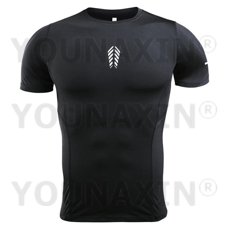 Men's Short Sleeves T-Shirt Gym Running Fitness Training Cycling Sports Skinny Tight Top Sportswear Activewear S M L XL 2XL 3XL