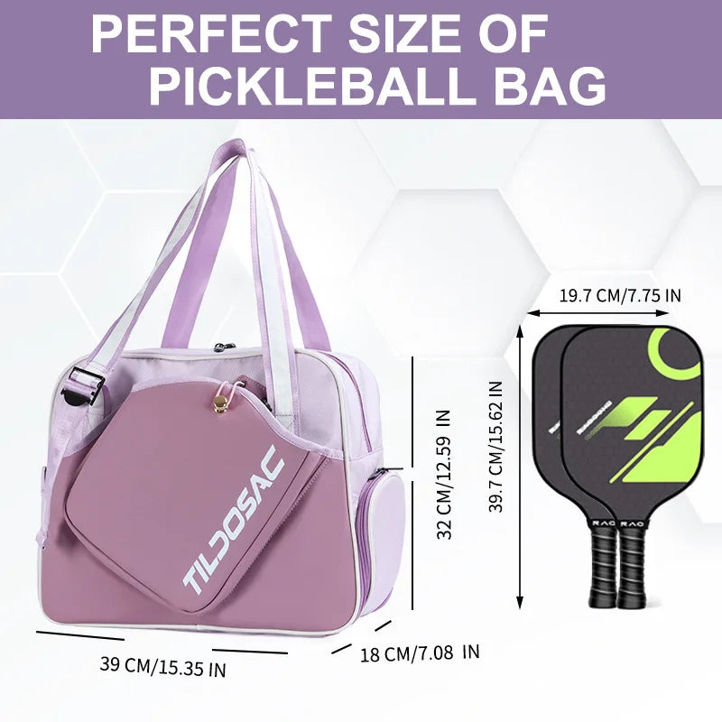 Unisex Pickleball Racquet Bag High Quality Shoes Compartment Pickleball Tote Bags Outdoor Sport Pickle Ball Racket Shoulder Bag