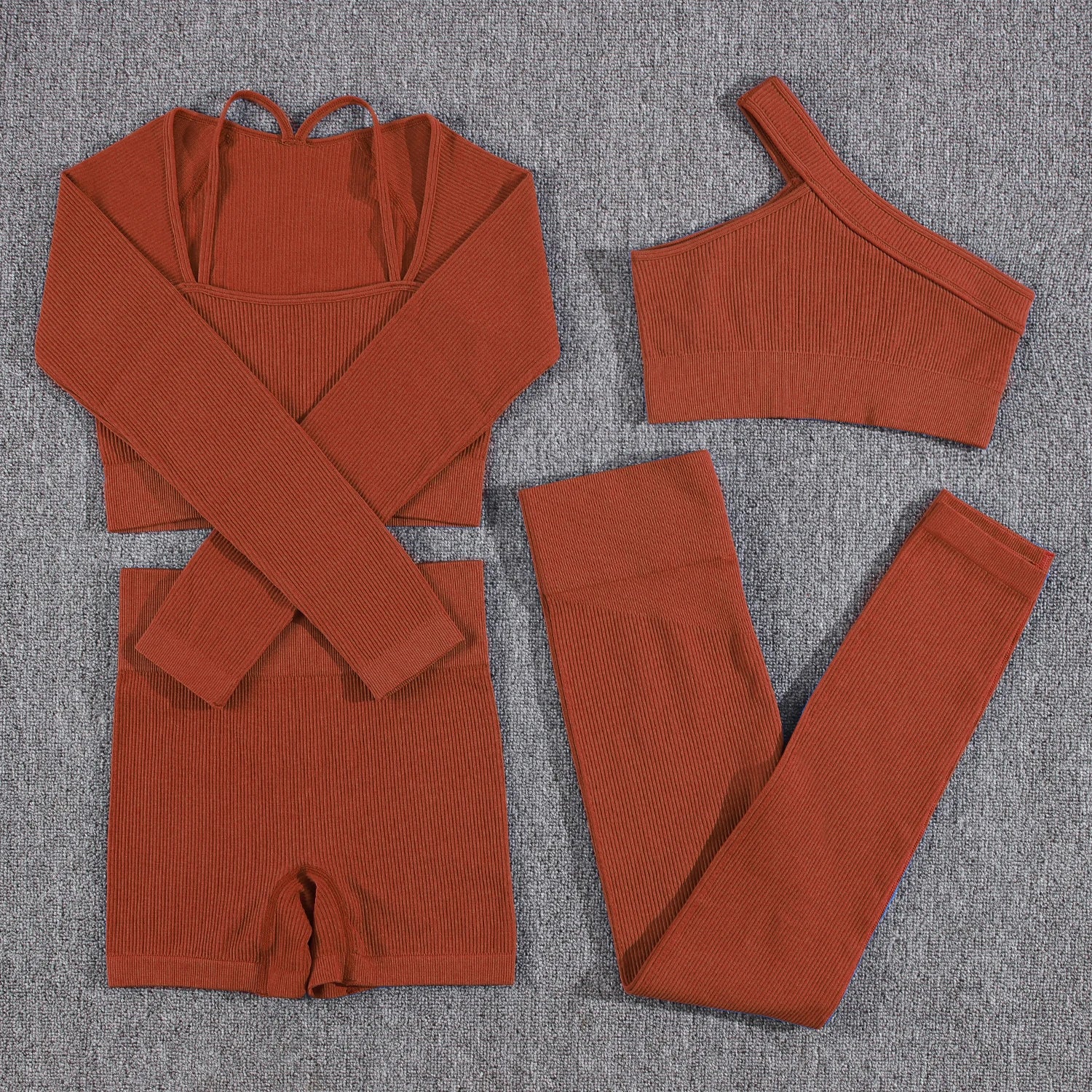 1/2/3/4/5PCS Gym Leggings Women Pants Sets Thread Sexy Sport Autumn  T-Shirt Sets Seamless Outdoors Activewear Suit Tank Top