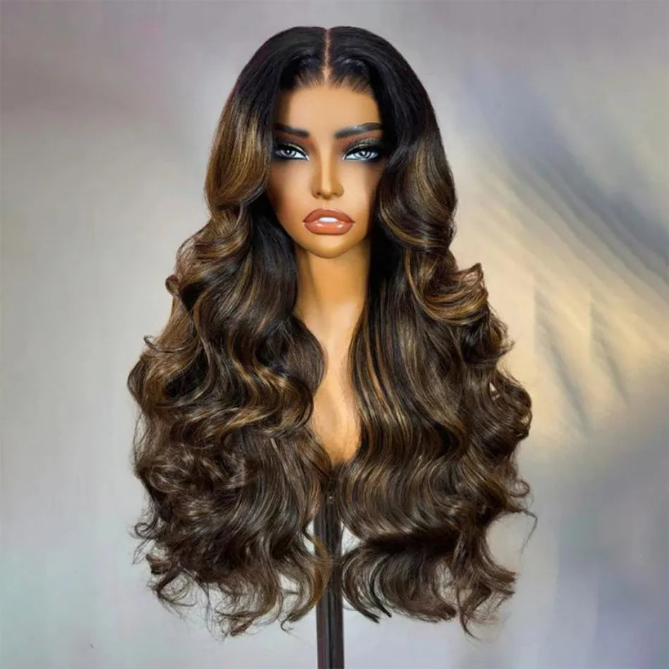 Highlight P1B30 Body Wave Human Hair Wigs 100%Human Hair Quality 13X6 Hd Lace Frontal Wigs 250 Density Brazilian Lace Front Wigs