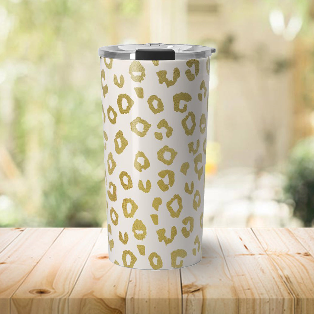 Gold Leopard Print Travel Mug